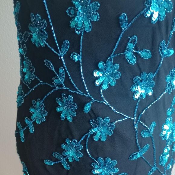 Y2K Silk Beaded Floral Fairygoth Prom Dress - Picture 4 of 6